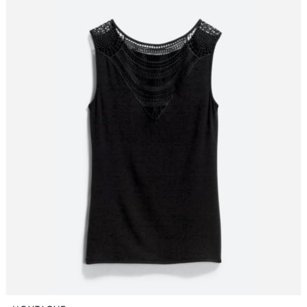 Maric crochet black knit top